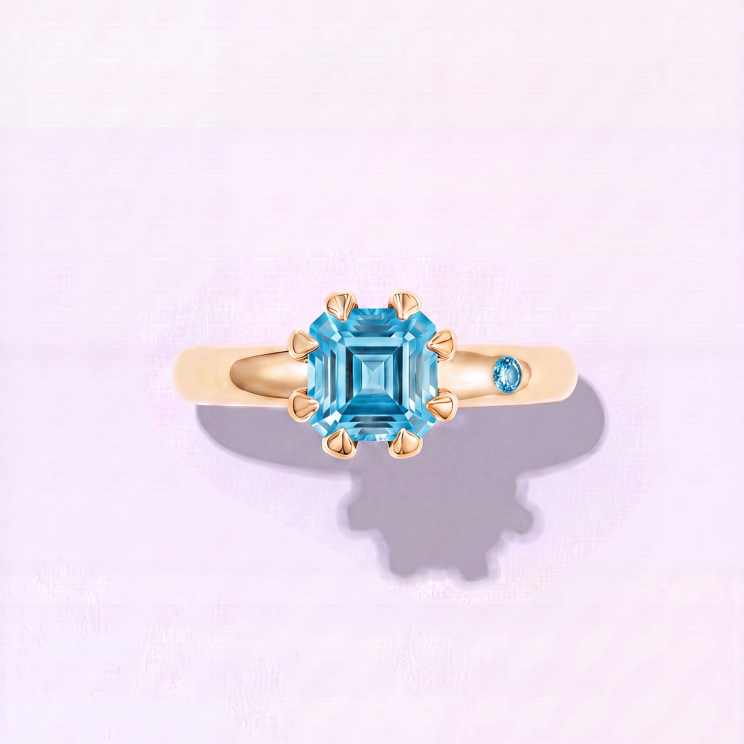 SWISS BLUE TOPAZ GOLD RING