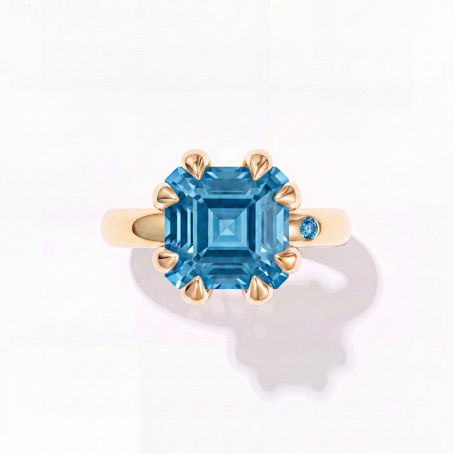 SWISS BLUE TOPAZ GOLD RING