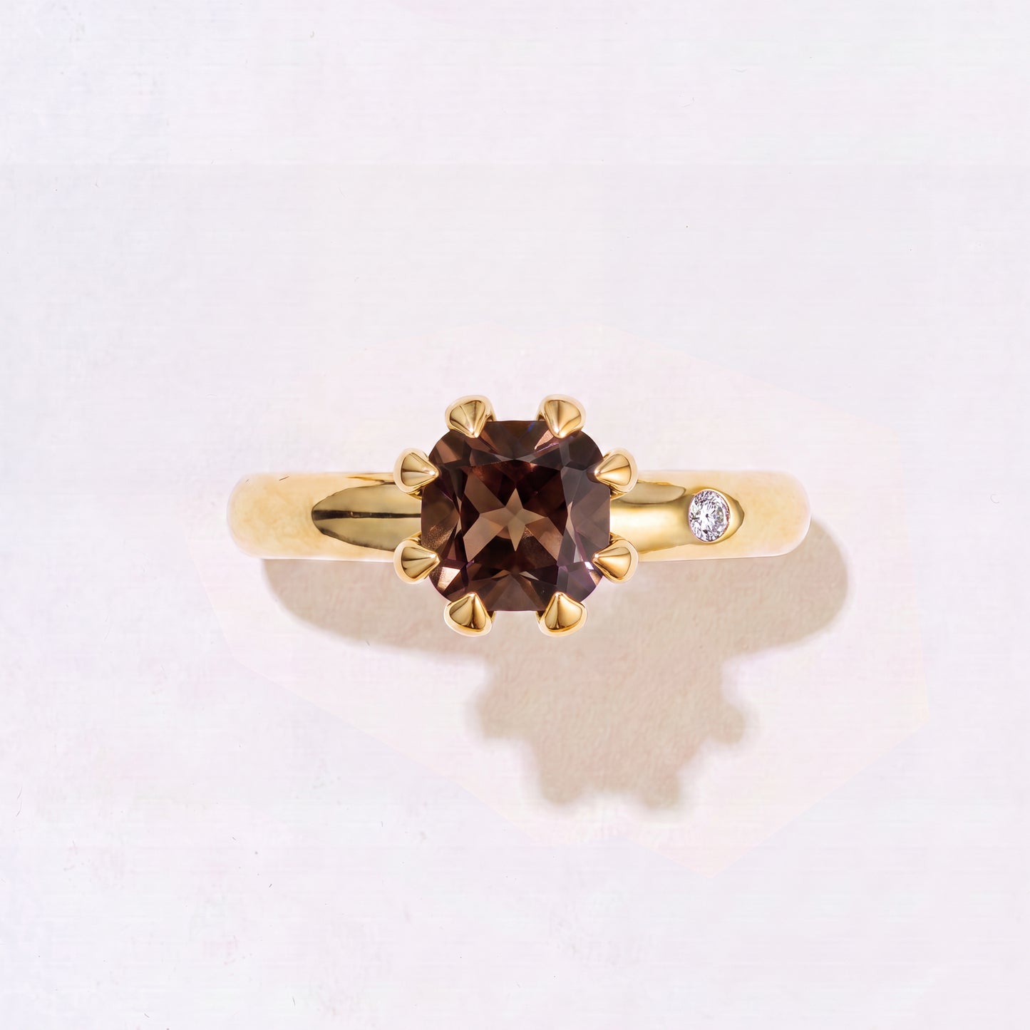FUMÉ QUARTZ GOLD RING