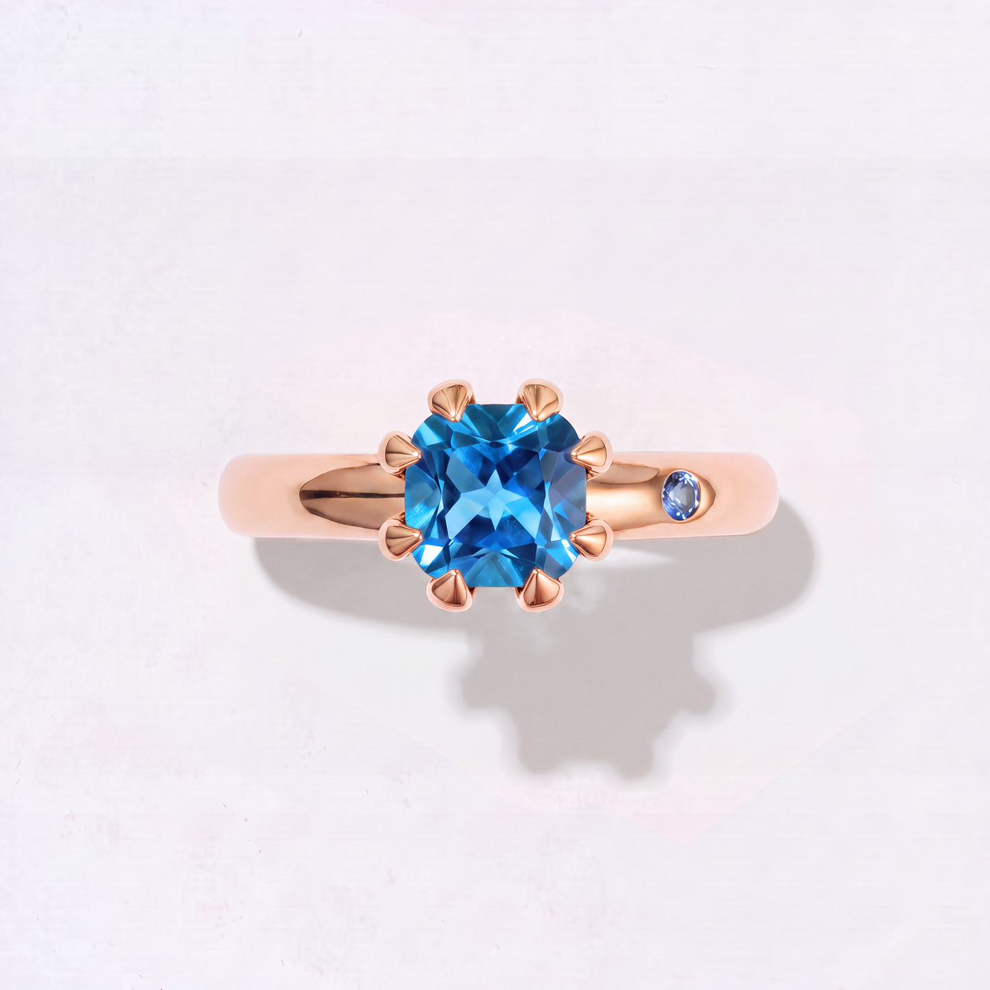 SWISS BLUE TOPAZ GOLD RING
