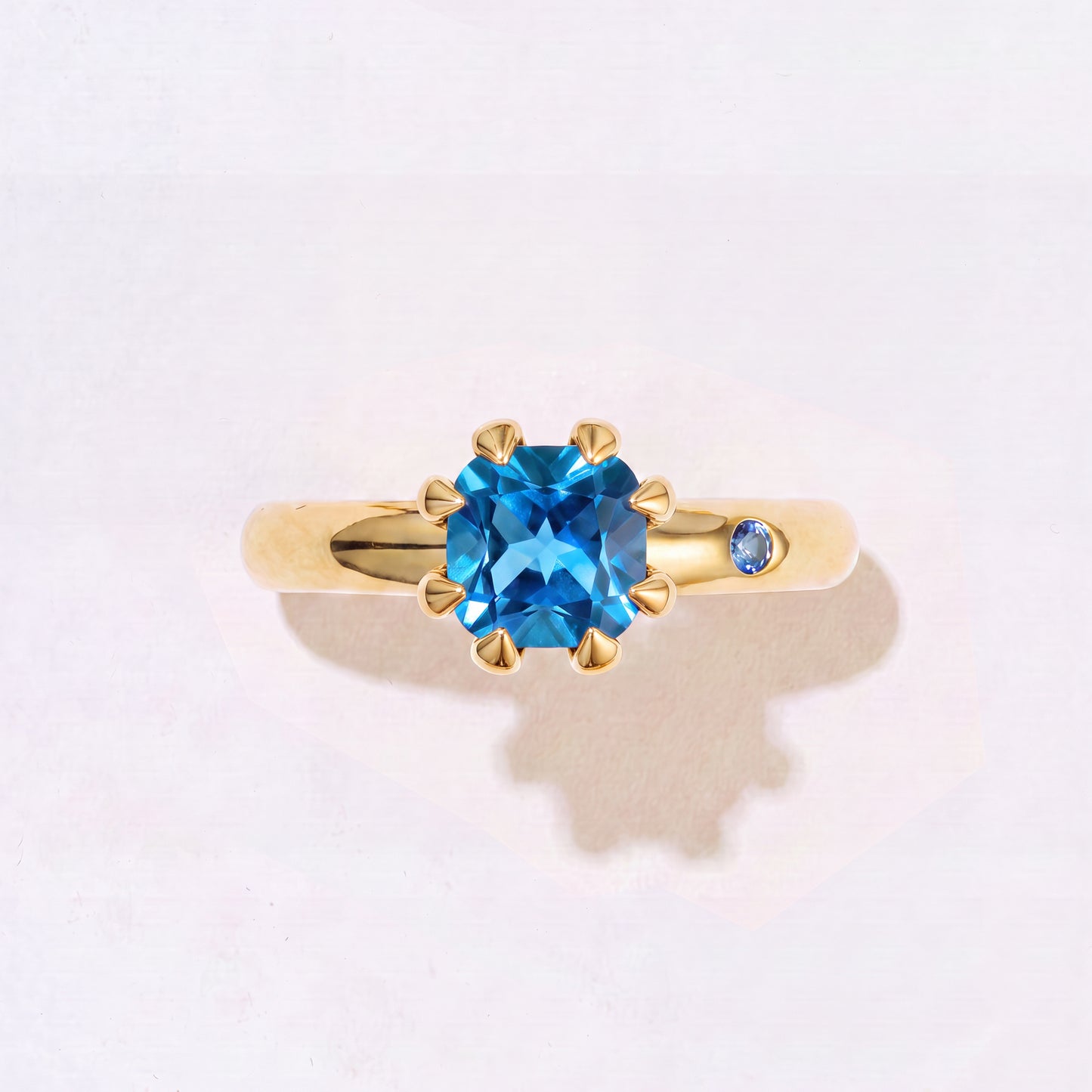 SWISS BLUE TOPAZ GOLD RING