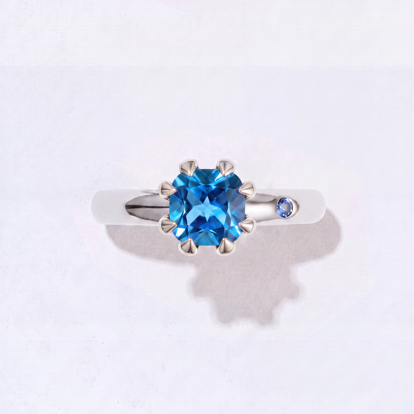 SWISS BLUE TOPAZ GOLD RING