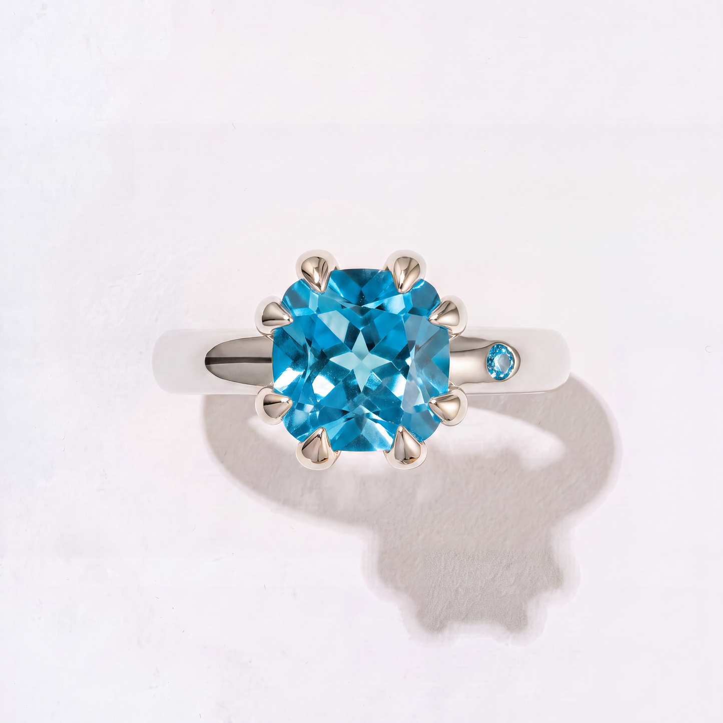 SWISS BLUE TOPAZ GOLD RING
