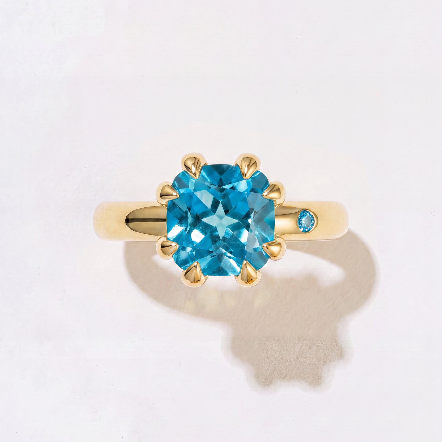 SWISS BLUE TOPAZ GOLD RING
