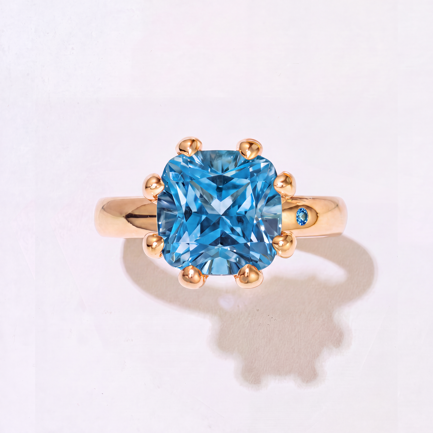 SWISS BLUE TOPAZ GOLD RING