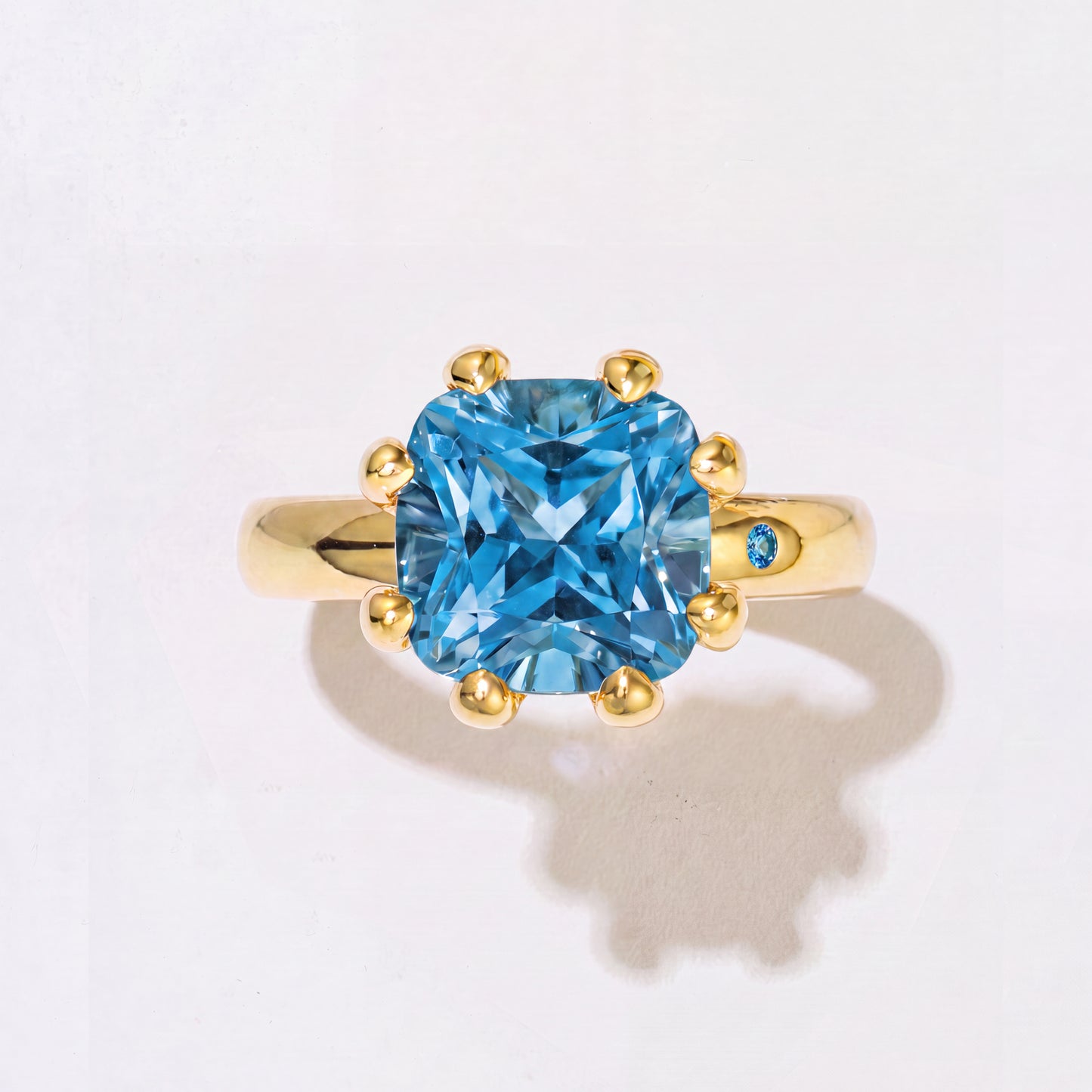 SWISS BLUE TOPAZ GOLD RING