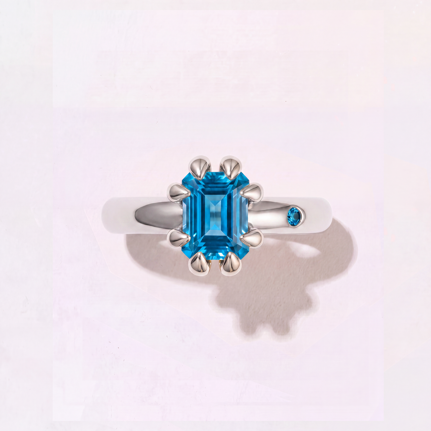 SWISS BLUE TOPAZ GOLD RING