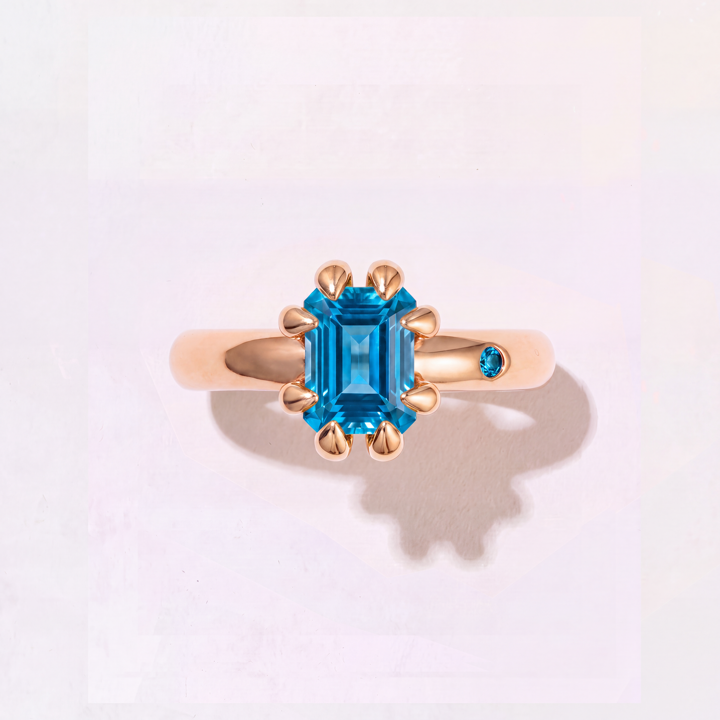 SWISS BLUE TOPAZ GOLD RING