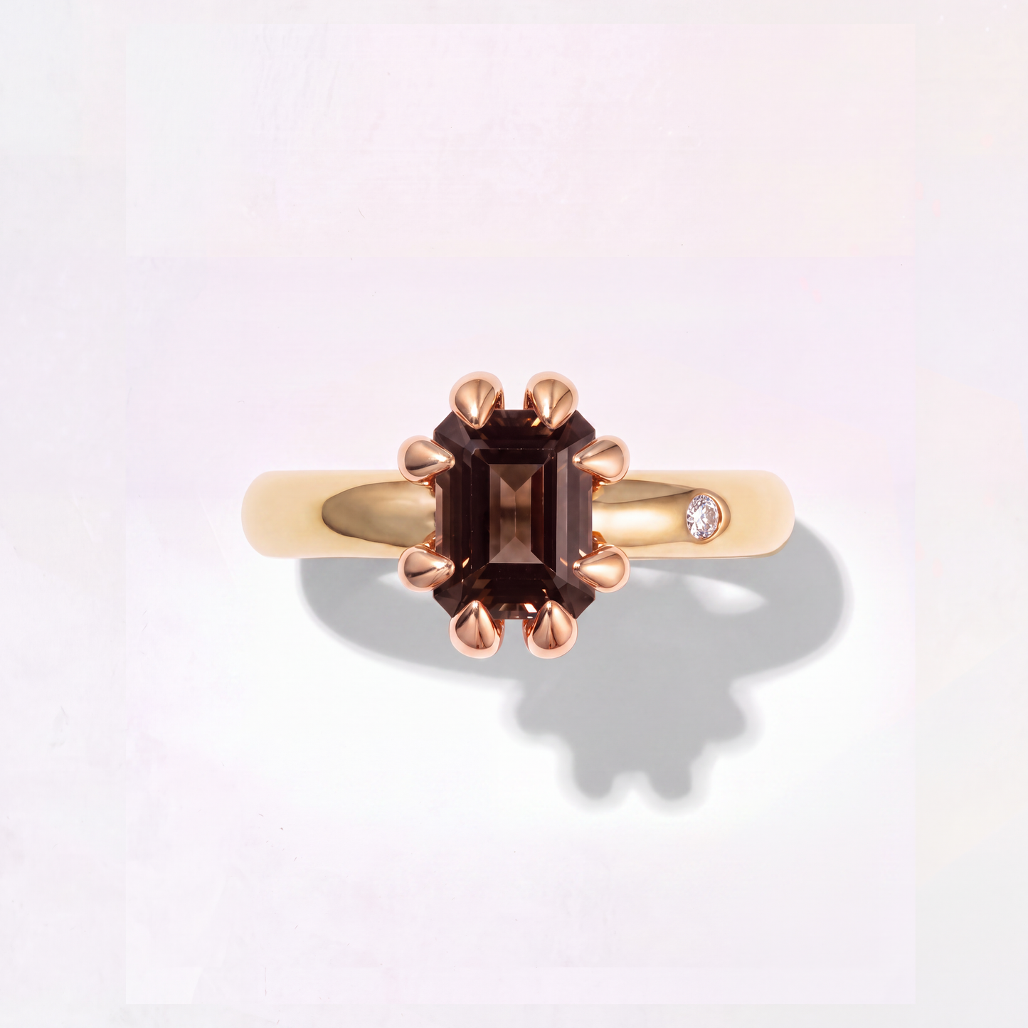 FUMÉ QUARTZ GOLD RING