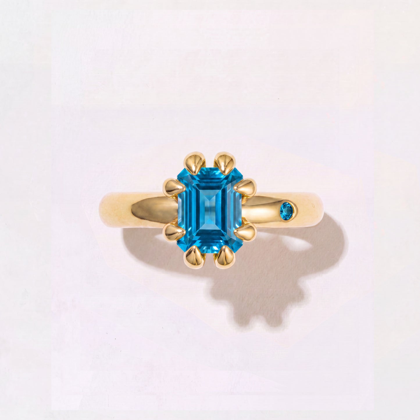 SWISS BLUE TOPAZ GOLD RING