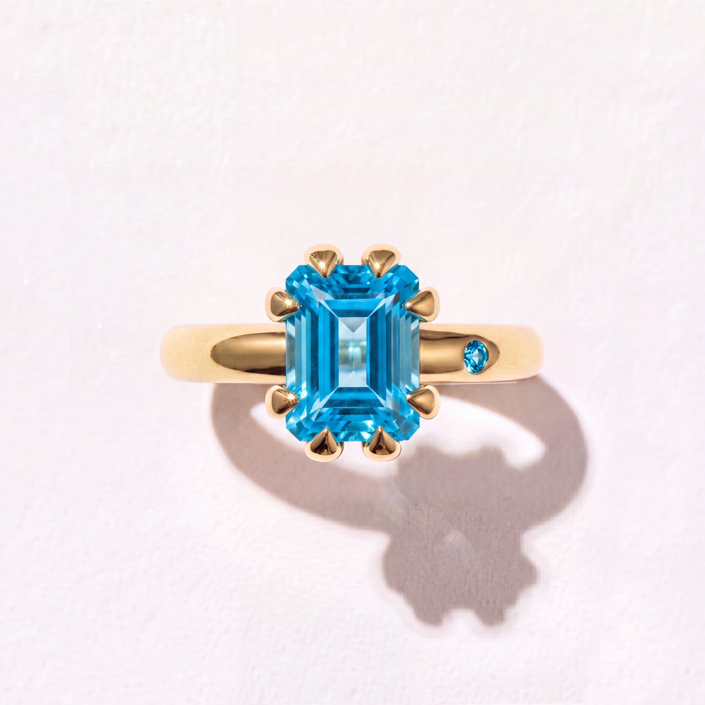 SWISS BLUE TOPAZ GOLD RING