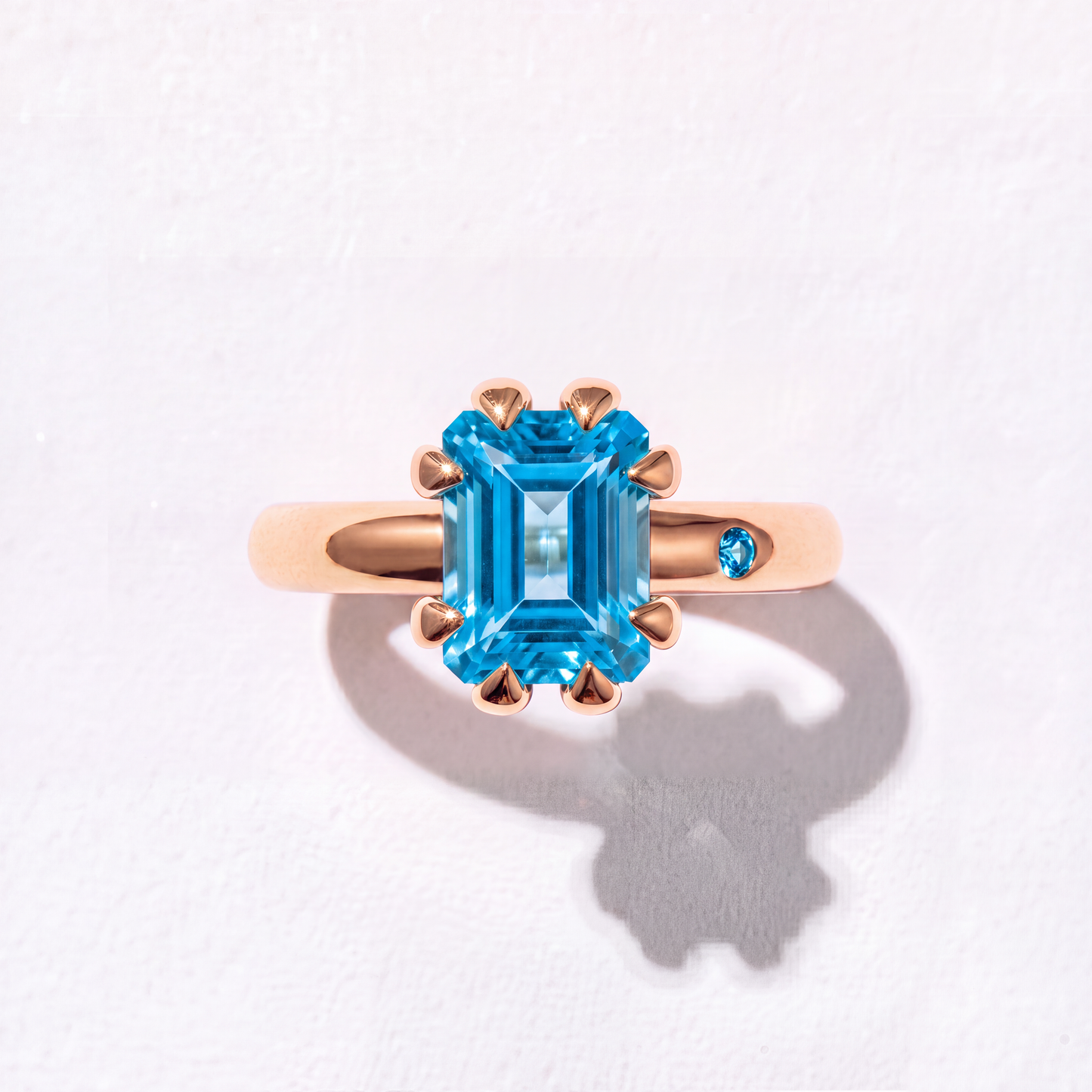 SWISS BLUE TOPAZ GOLD RING