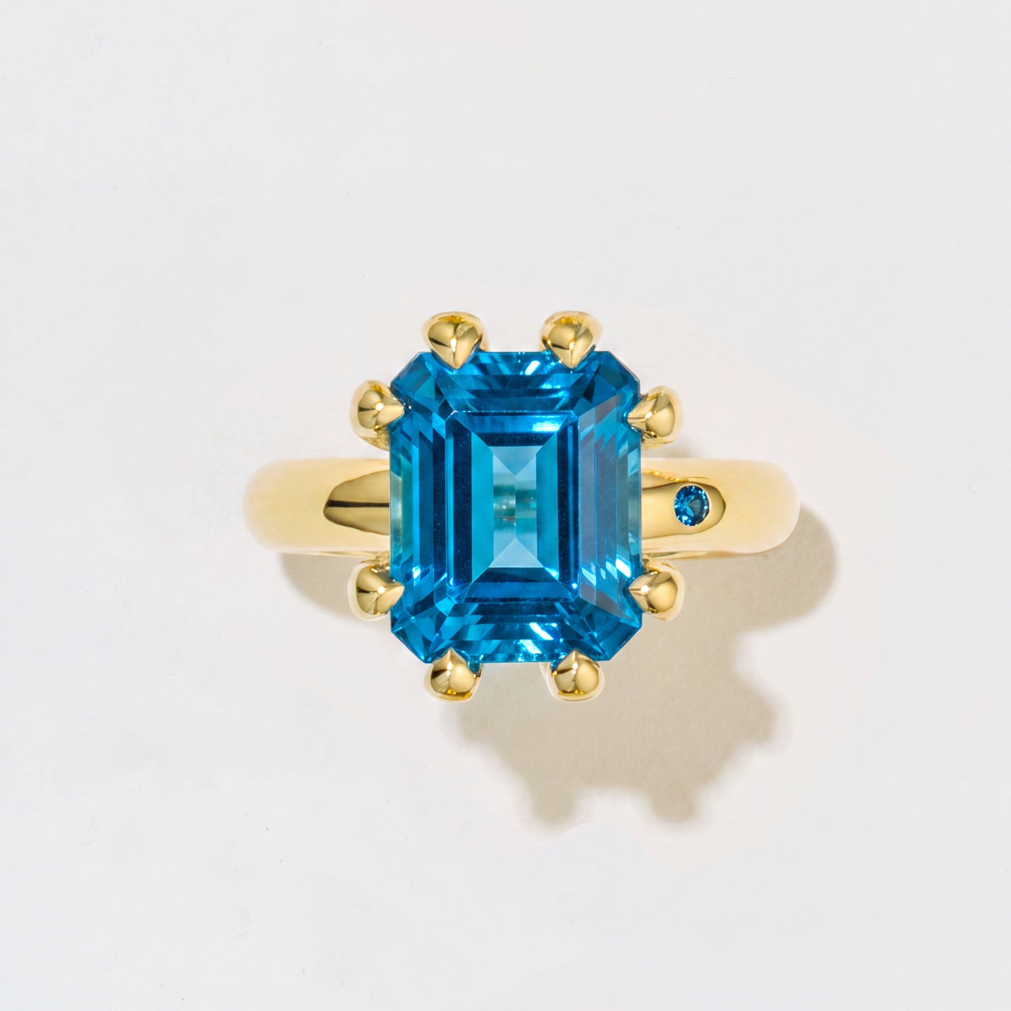 SWISS BLUE TOPAZ GOLD RING