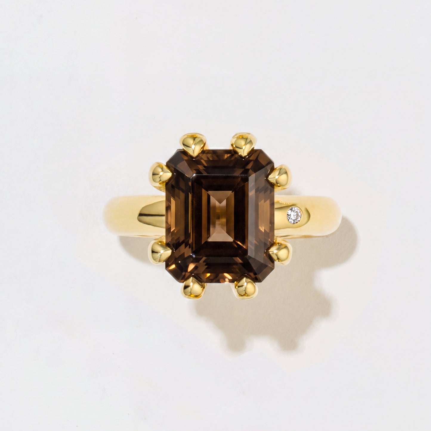 FUMÉ QUARTZ GOLD RING