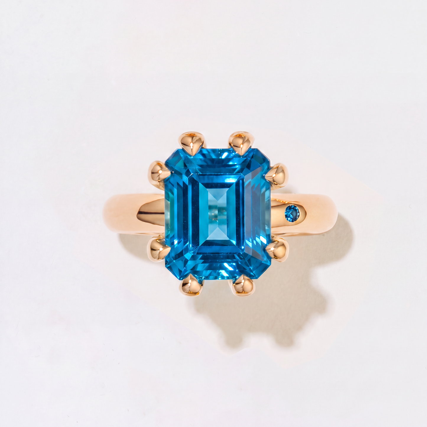 SWISS BLUE TOPAZ GOLD RING