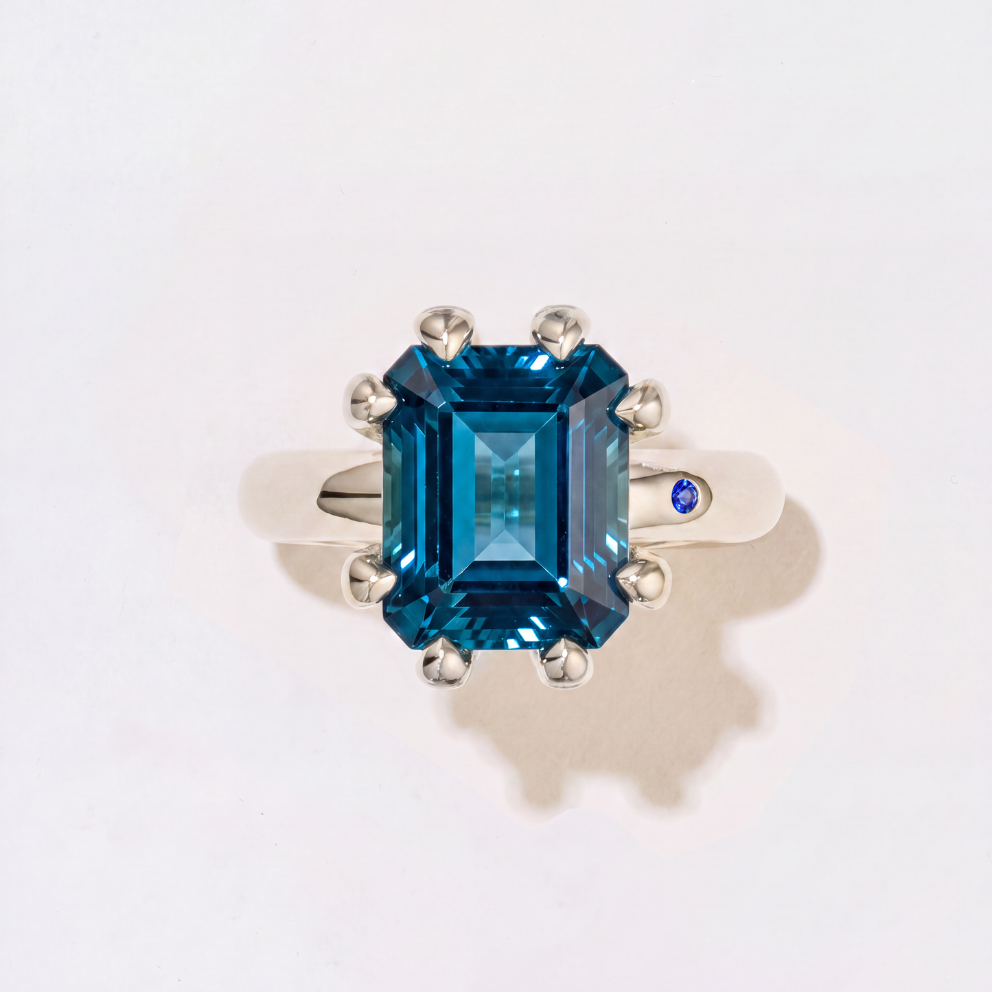 BLUE LONDON TOPAZ  SILVER RING