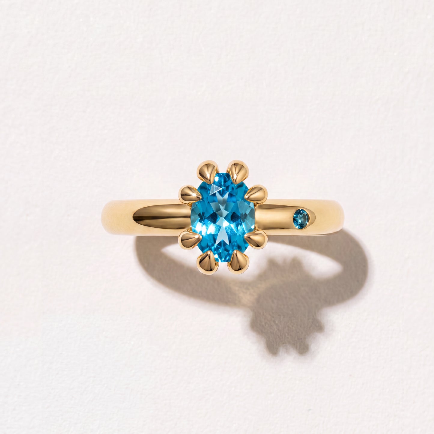 SWISS BLUE TOPAZ GOLD RING