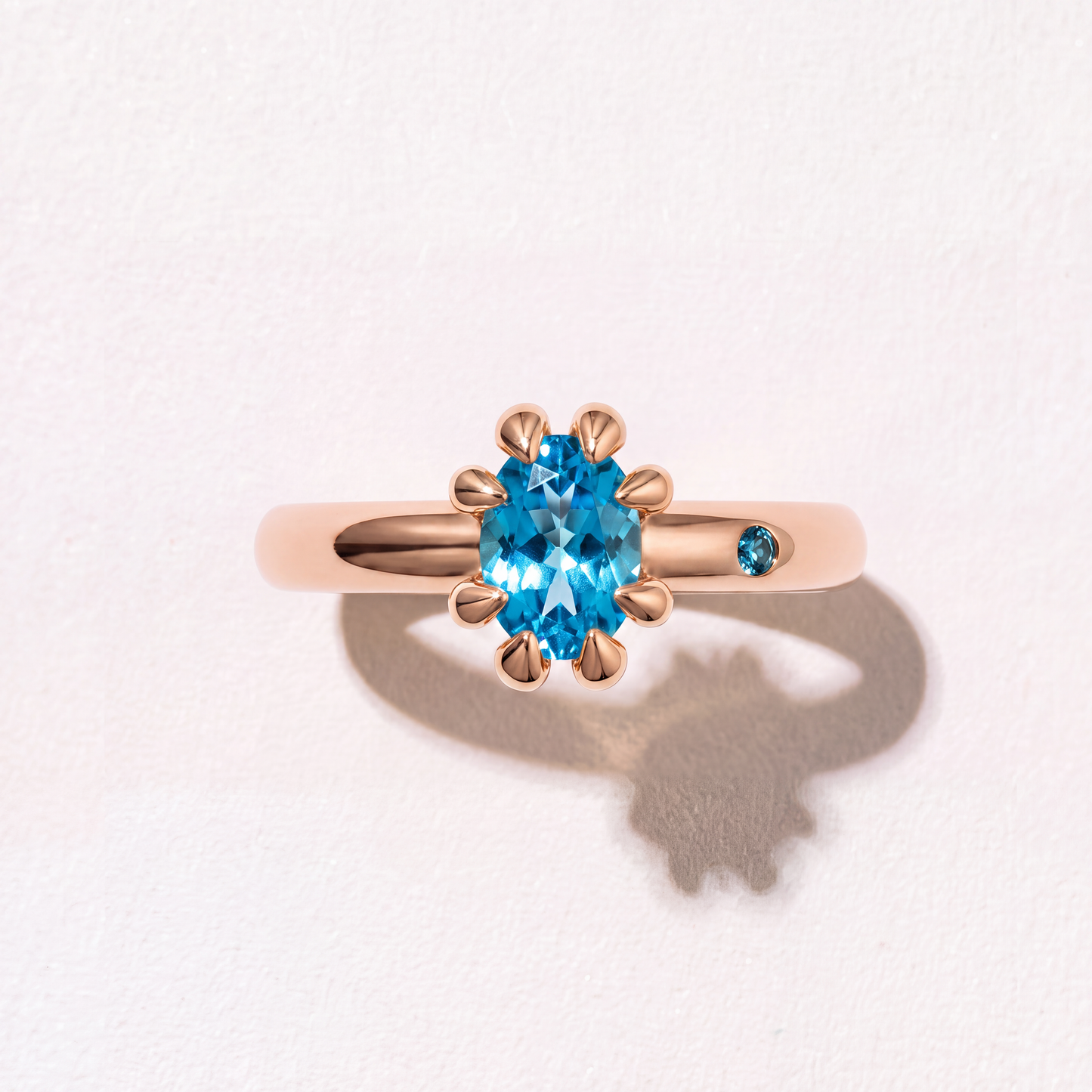 SWISS BLUE TOPAZ GOLD RING