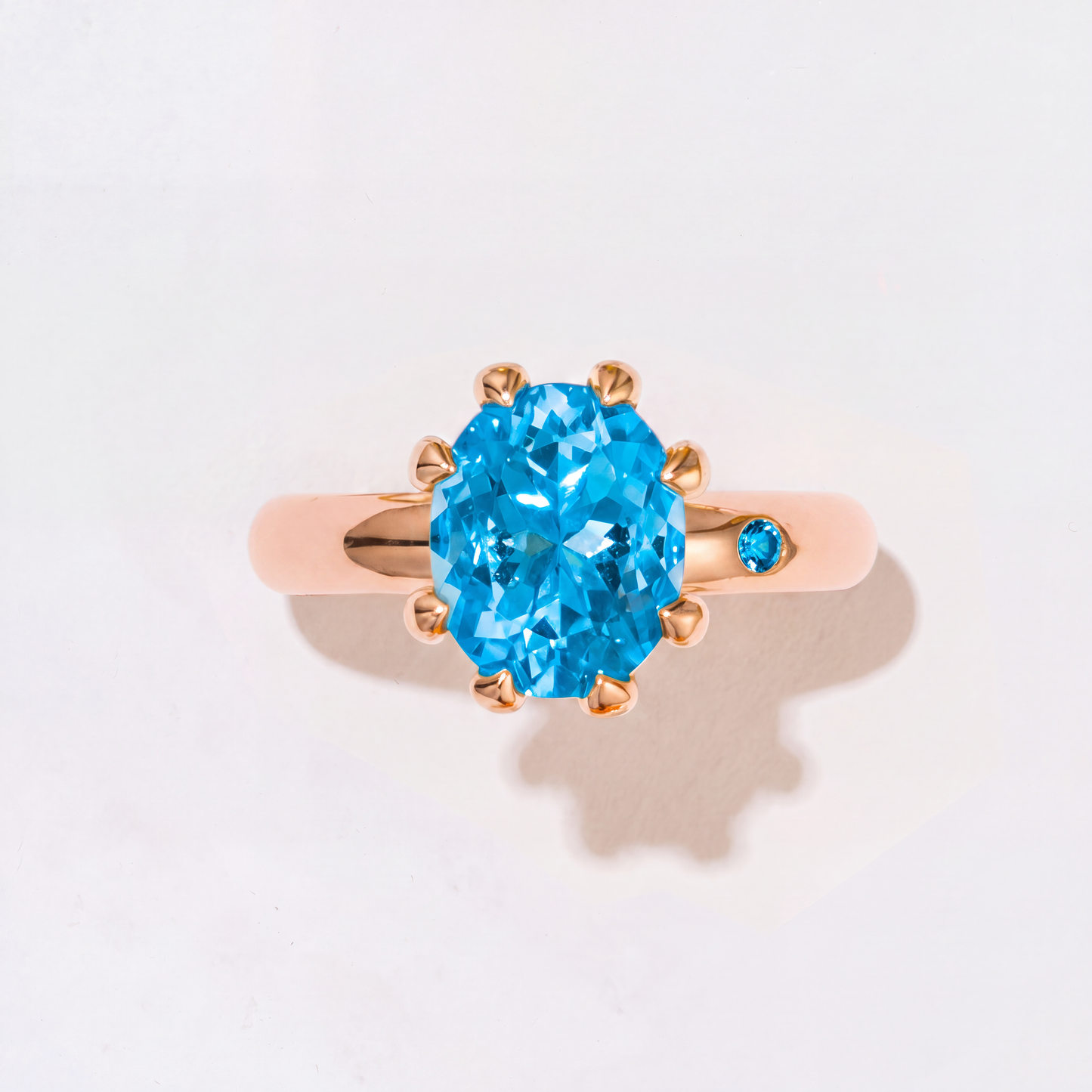 SWISS BLUE TOPAZ GOLD RING