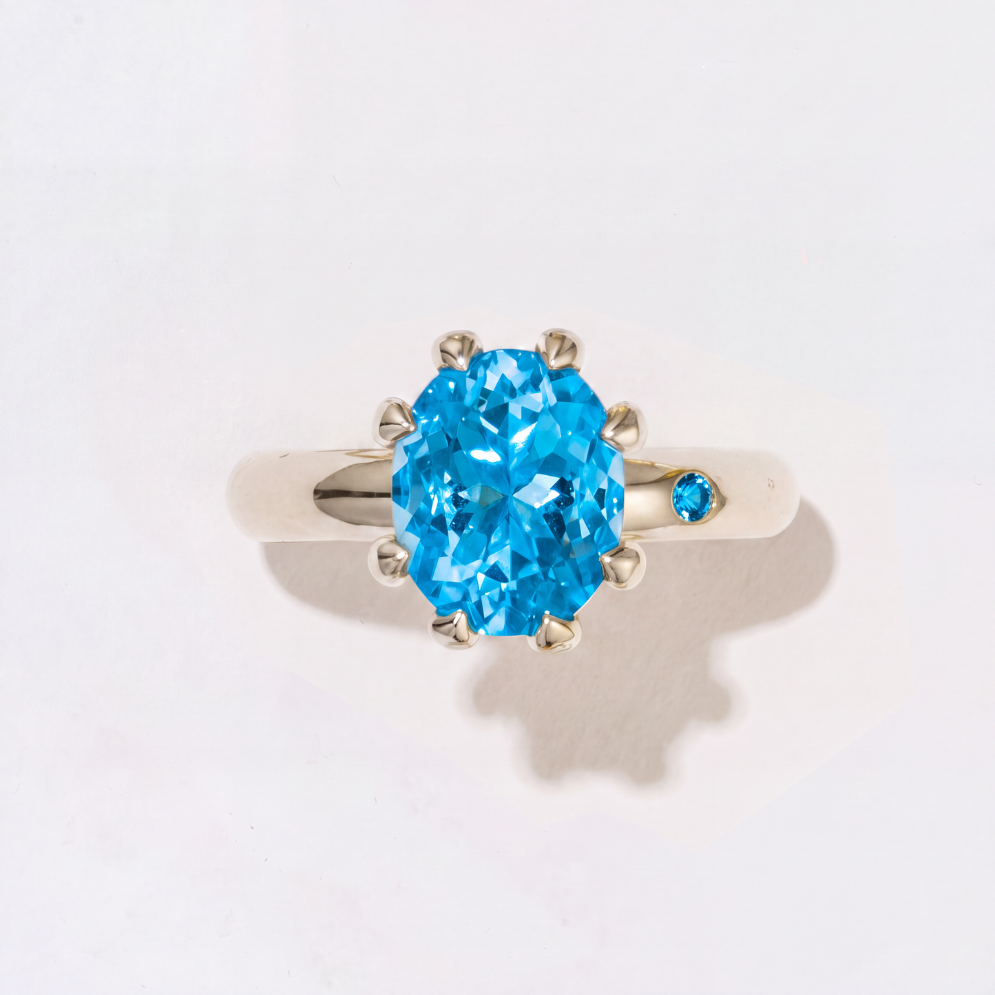 SWISS BLUE TOPAZ GOLD RING