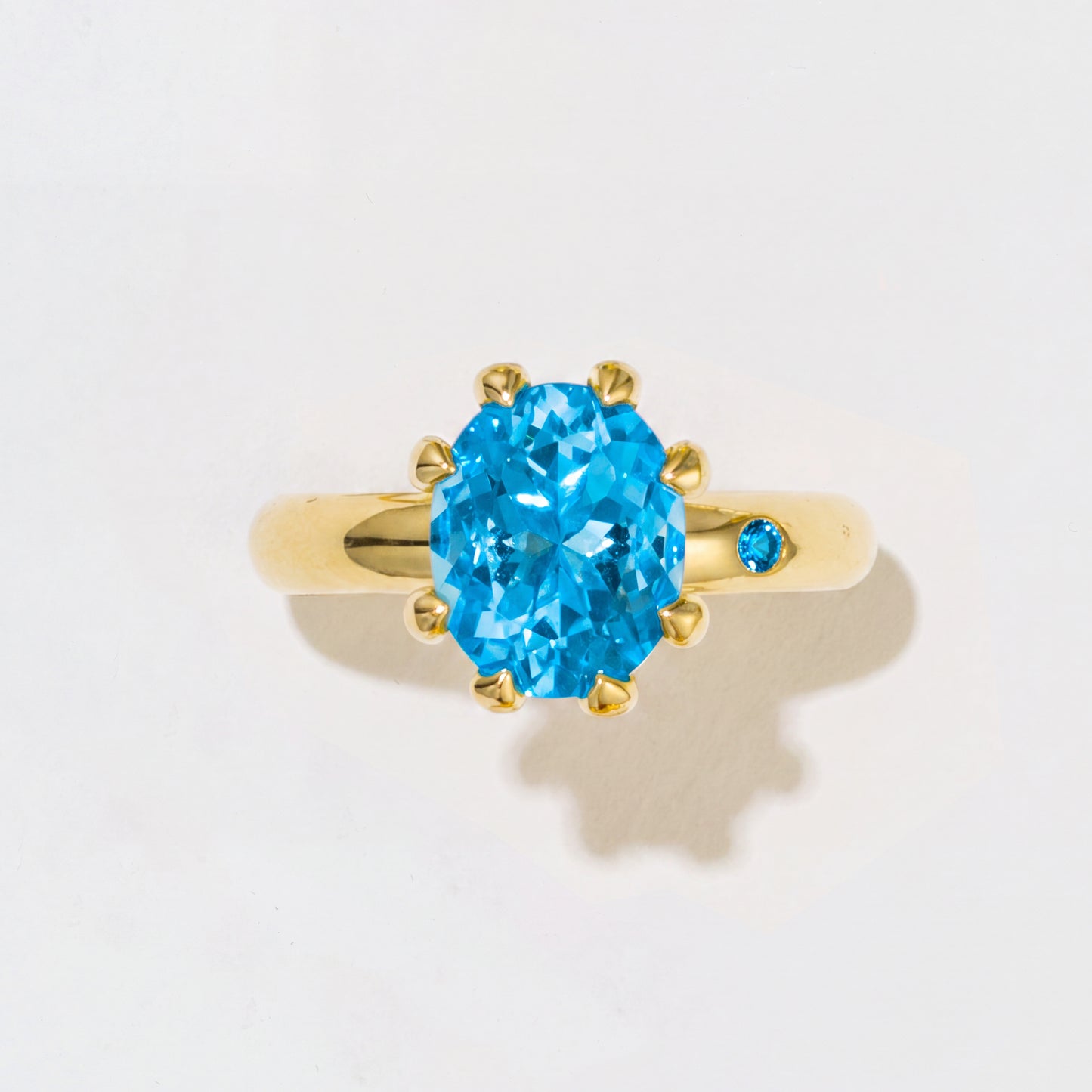 SWISS BLUE TOPAZ GOLD RING