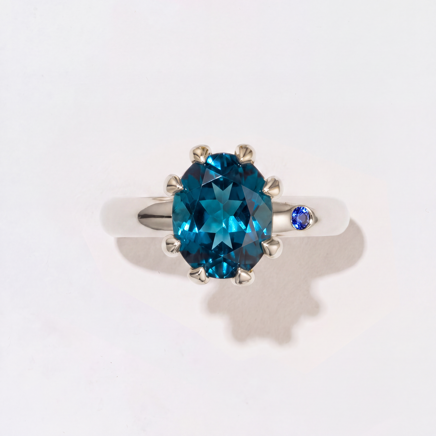 BLUE LONDON TOPAZ  SILVER RING