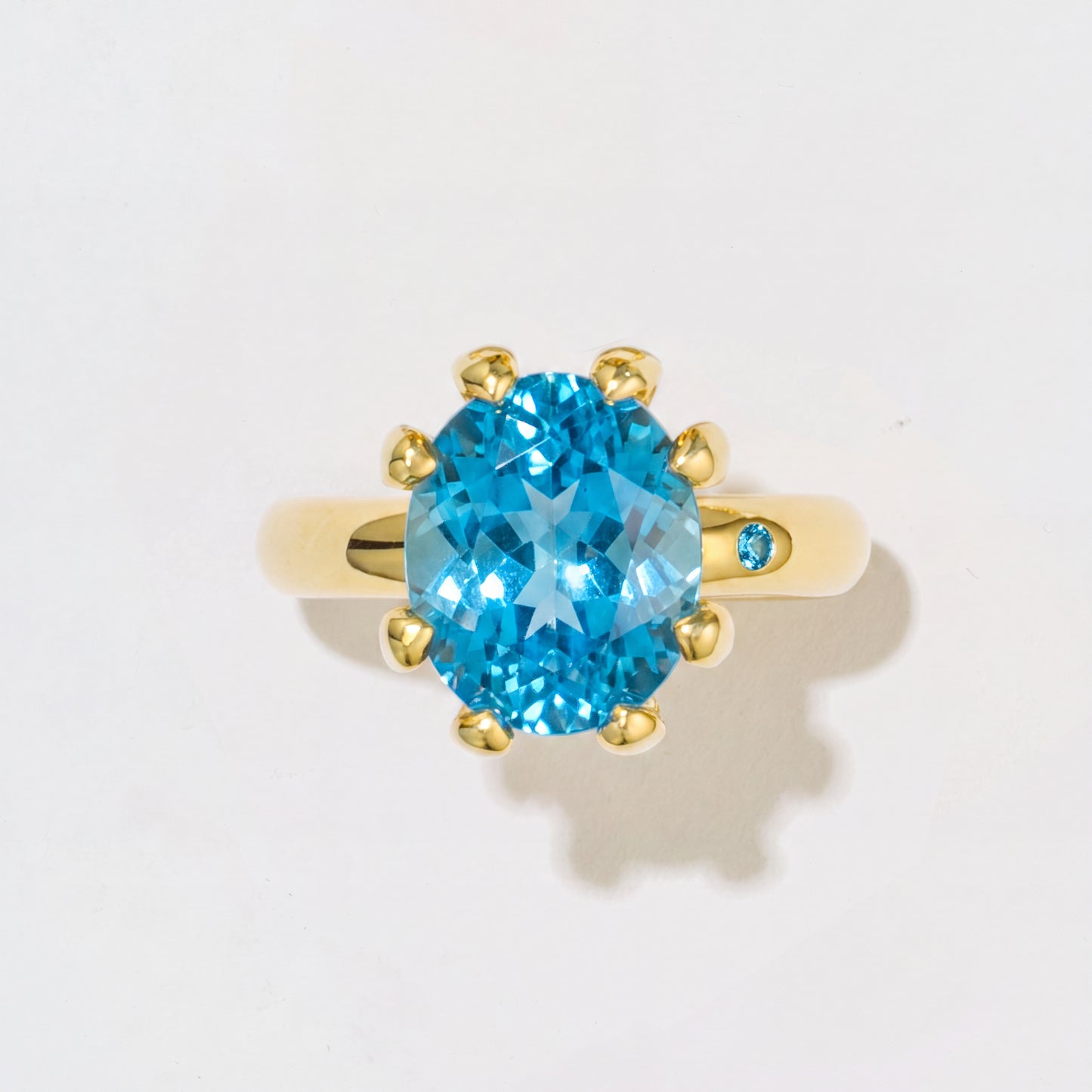 SWISS BLUE TOPAZ GOLD RING