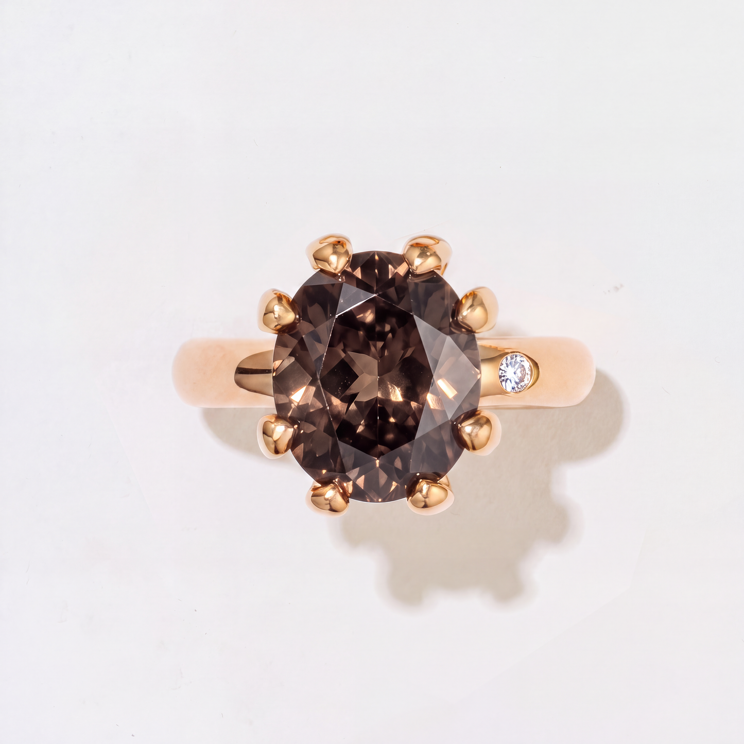FUMÉ QUARTZ GOLD RING