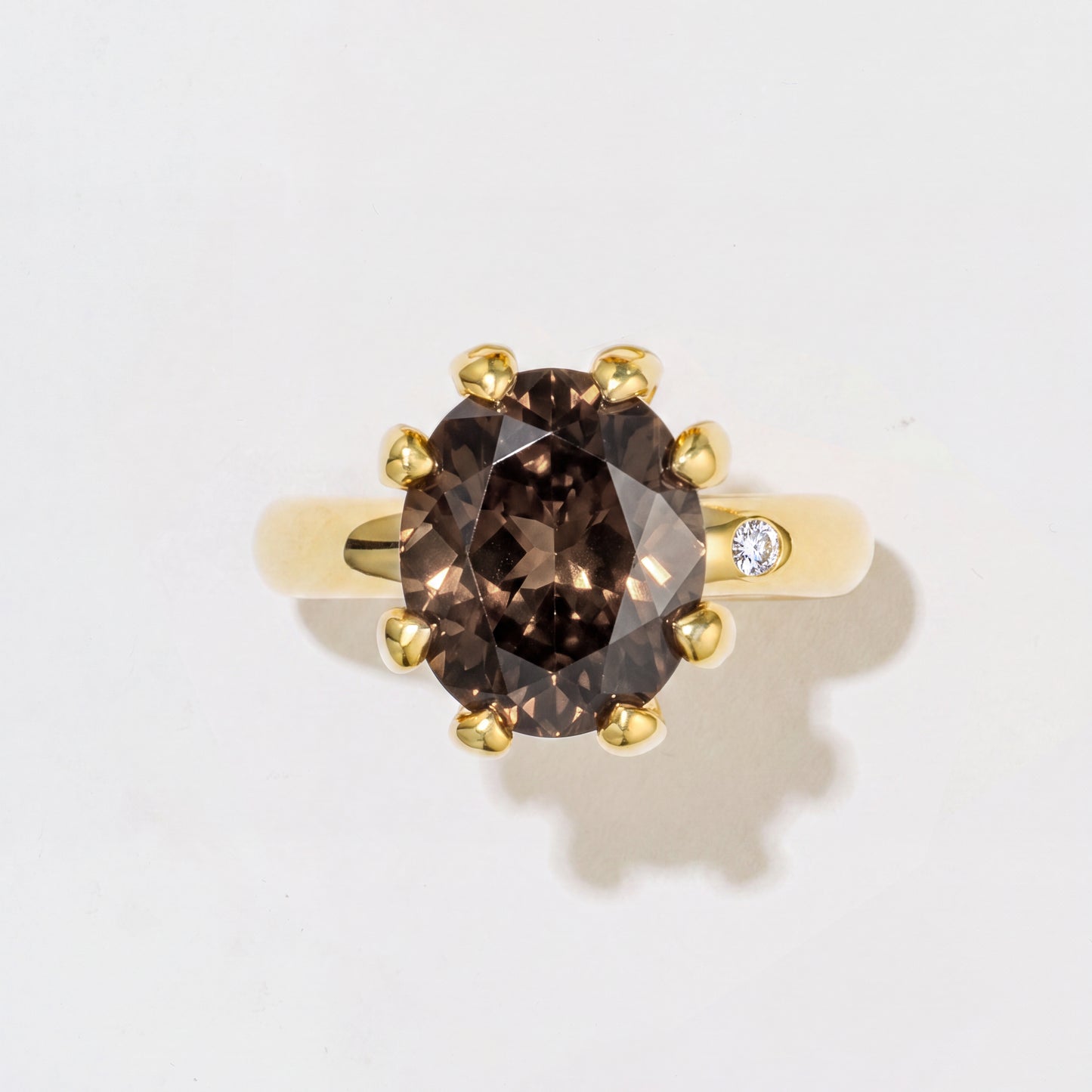 FUMÉ QUARTZ GOLD RING