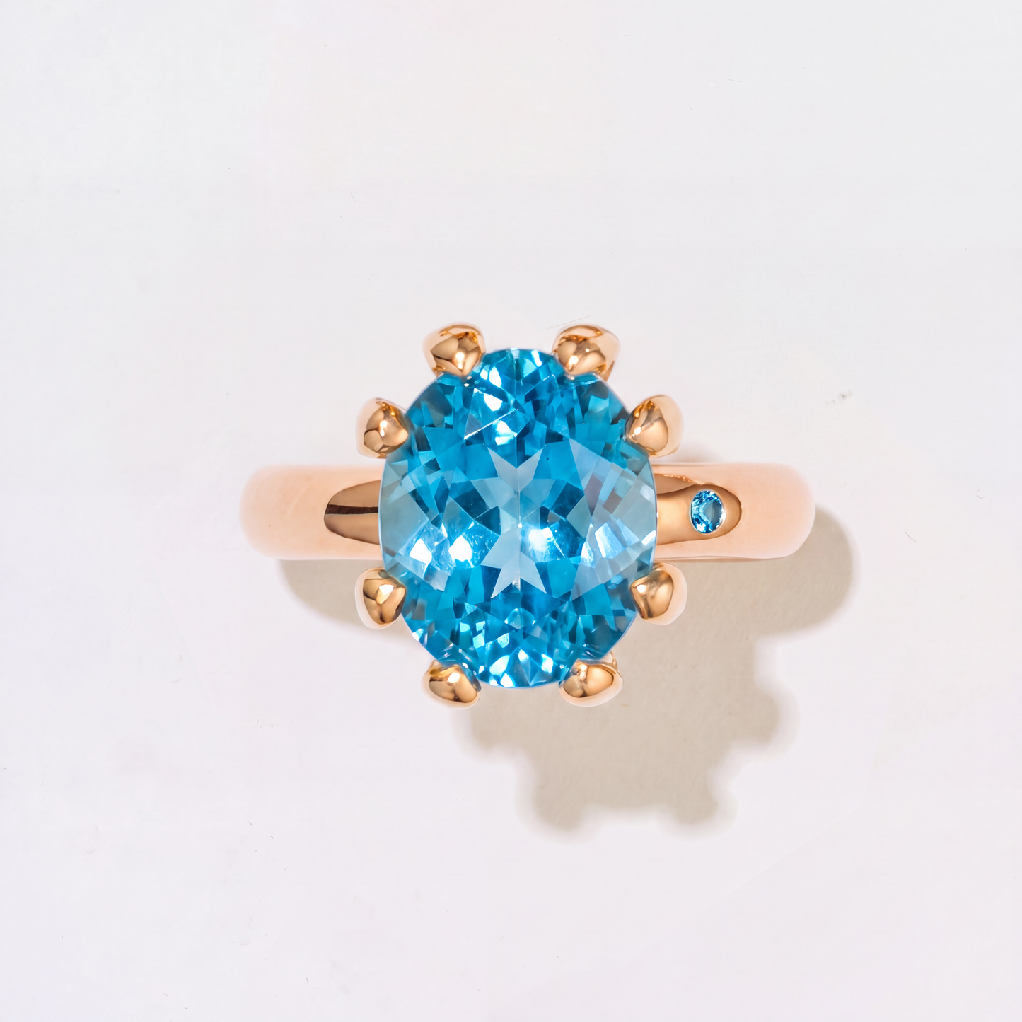 SWISS BLUE TOPAZ GOLD RING