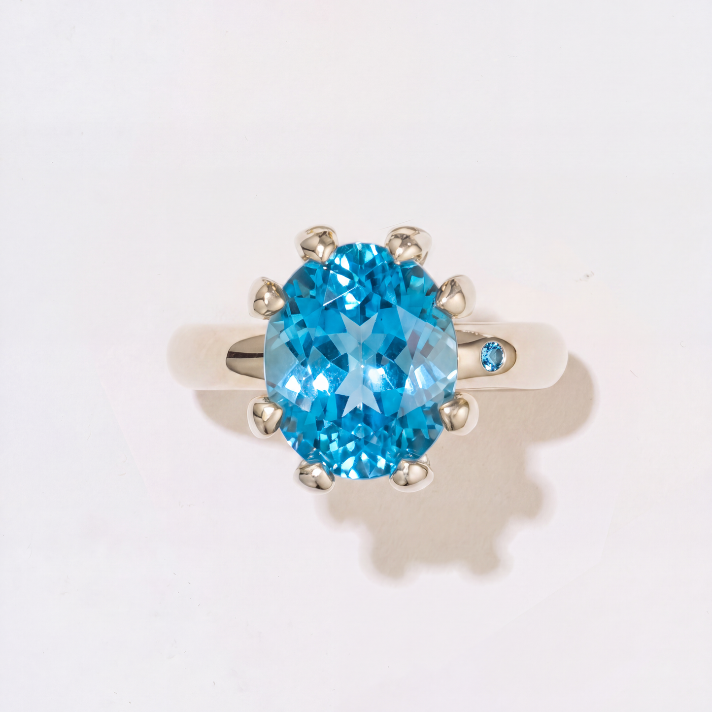 SWISS BLUE TOPAZ GOLD RING