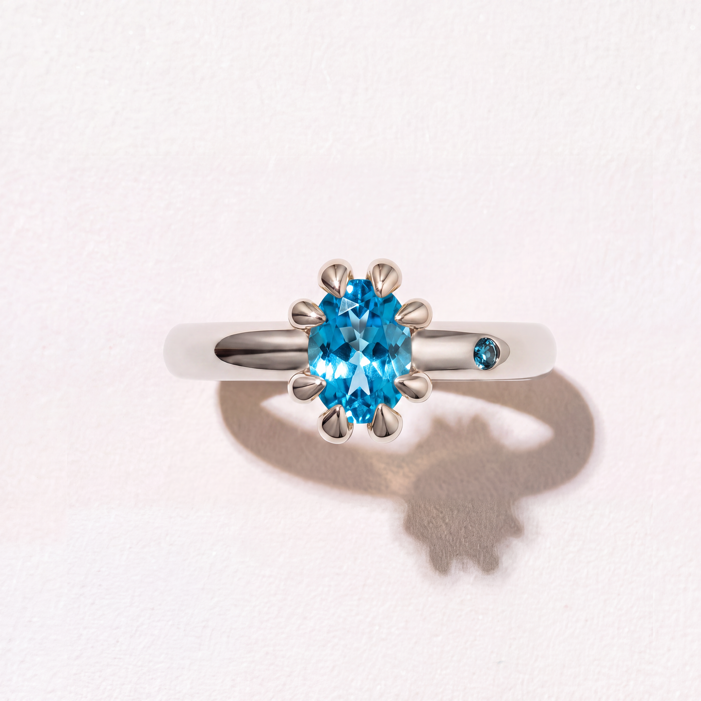 SWISS BLUE TOPAZ GOLD RING